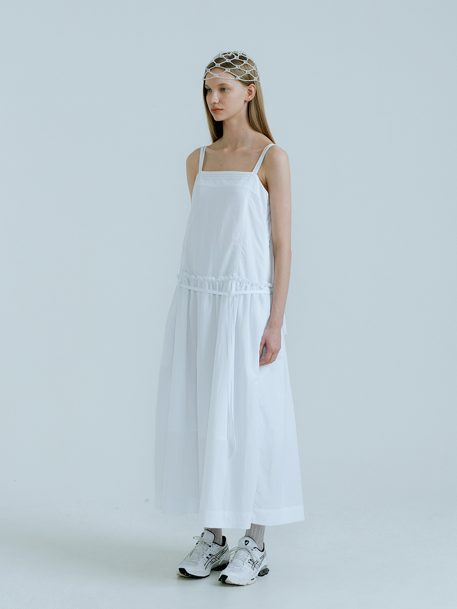 Double Belt Loops Dress (White)