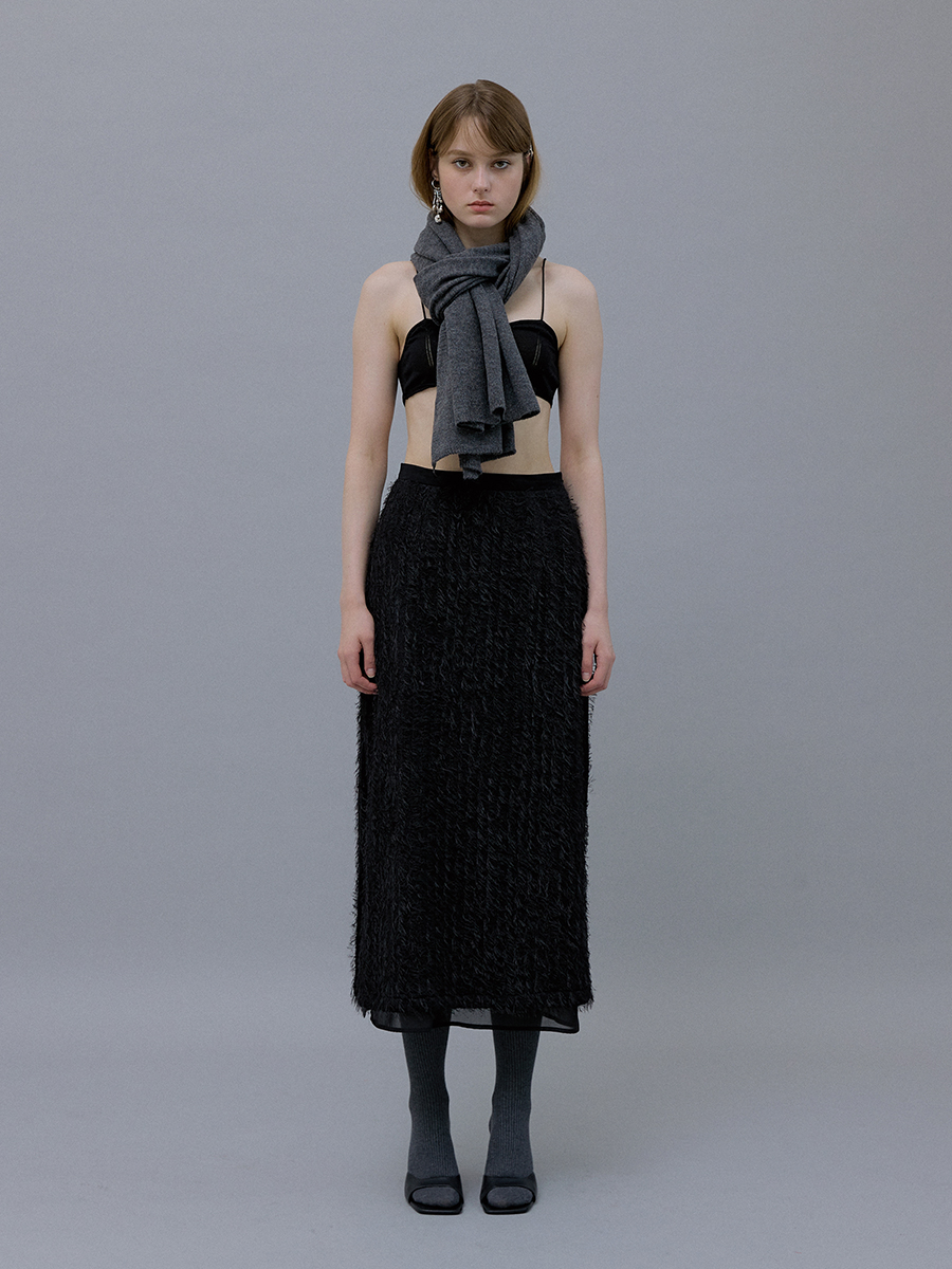 [1st REORDER] Winter Fur Skirt (Black)