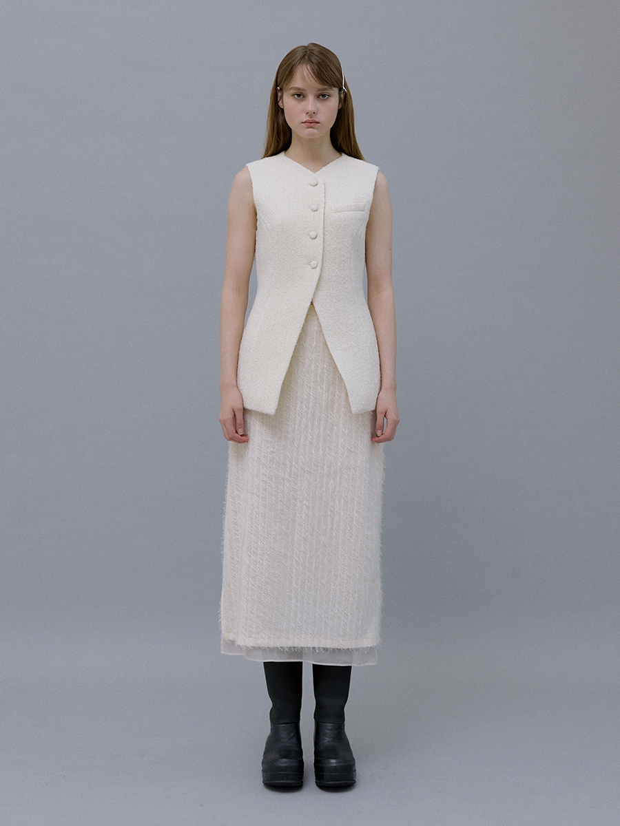 Wool Tweed Vest (Ivory)