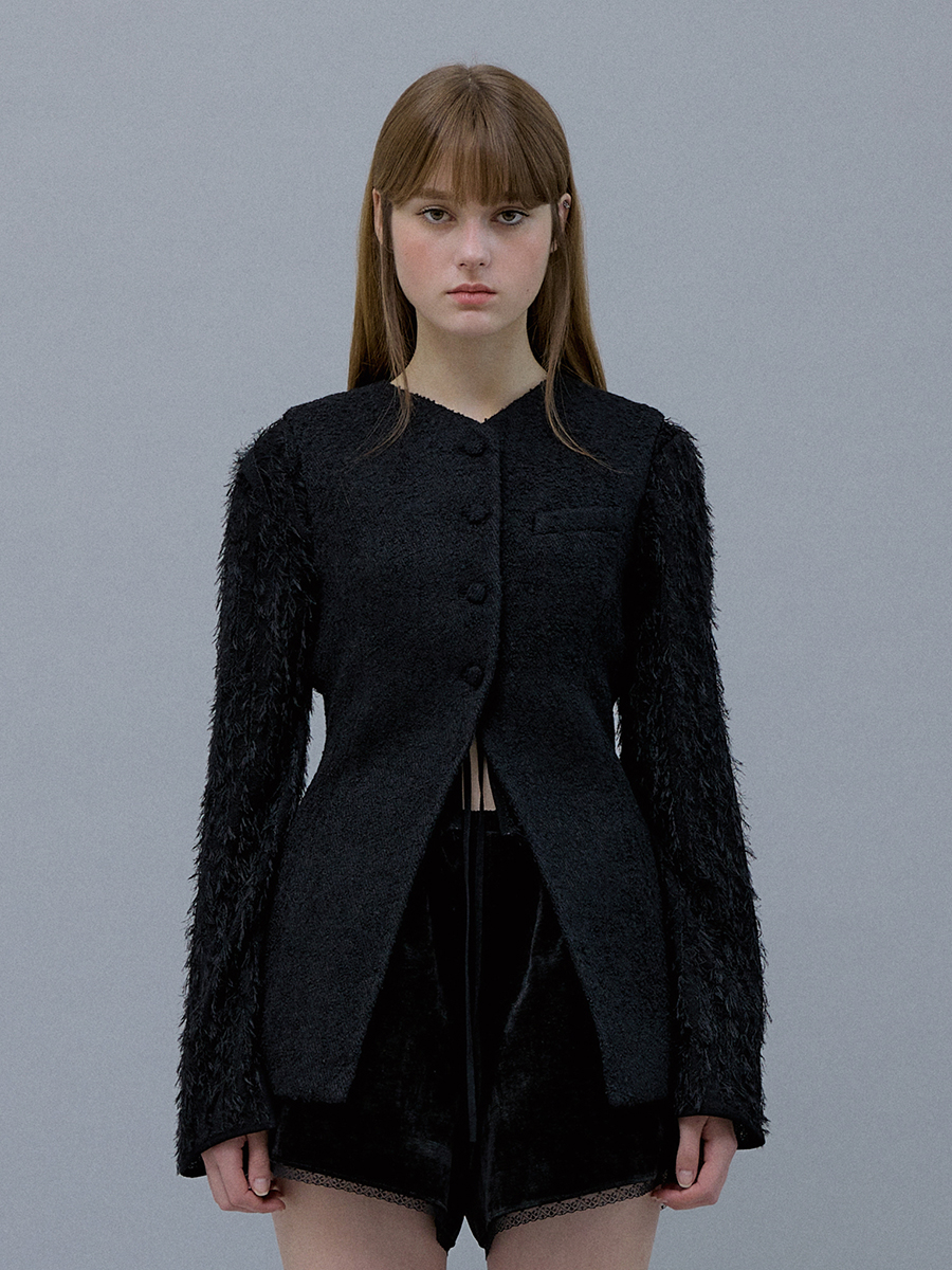 Wool Tweed Vest (Black)