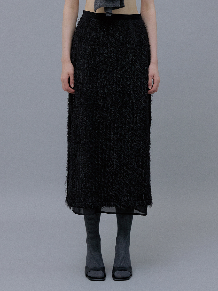 [1st REORDER] Winter Fur Skirt (Black)